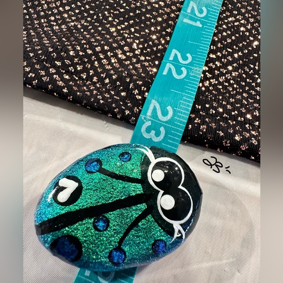 Connected Top Cold Shoulder Party Shiny Glitzy Metallic Cocktail Party Medium - Picture 14 of 15